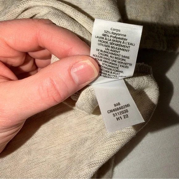 NWT - Lightweight Beige Long Sleeve Top - Size XL - Picture 8 of 8